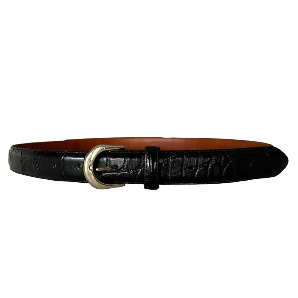 LUXURY Brooks Brothers Genuine Alligator Black Belt 42 Crocodile Exotic Made USA